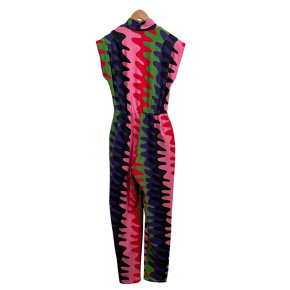 Nooworks Jumpsuit Large Magic Suit Static Retro Statement Bold Stretch Pockets - Picture 2 of 9